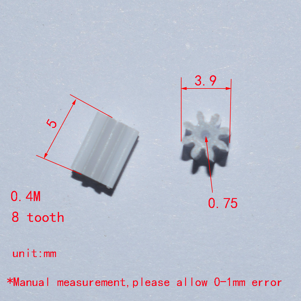 8-tooth 0.4mm module hollow cup motor main shaft gear 4mm 0.8mm hole mini toy accessory 80.8A details Picture