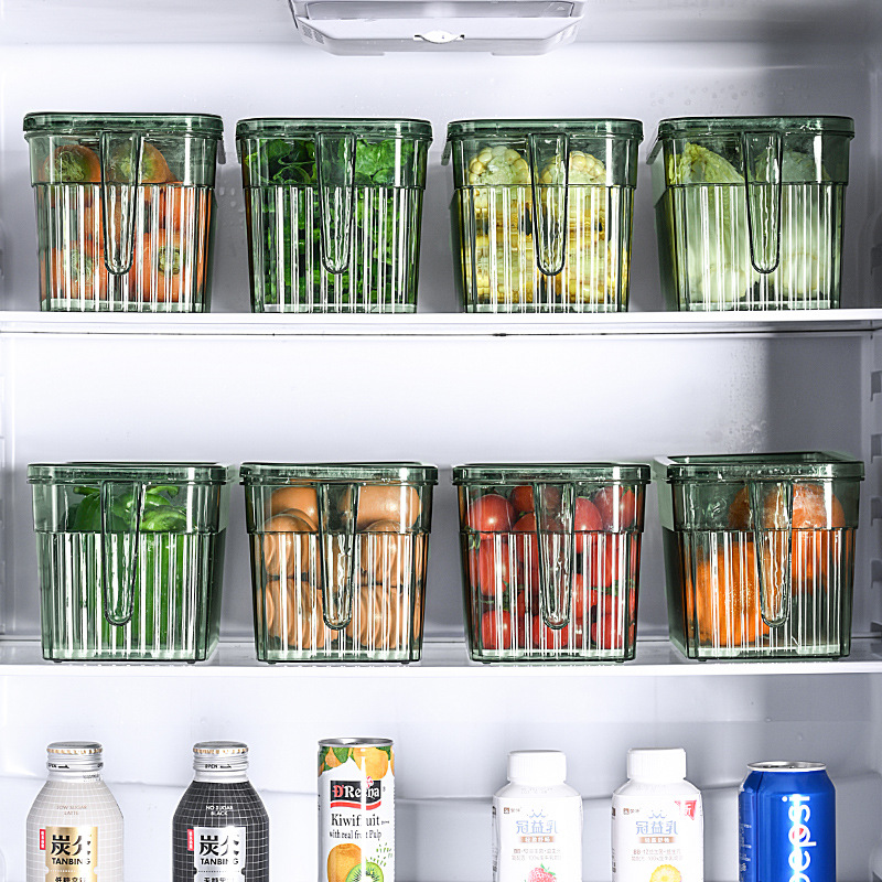 New refrigerator storage box, kitchen frozen vegetable creative time-keeping preservation box with lid, special storage box for refrigerators Application Scenario