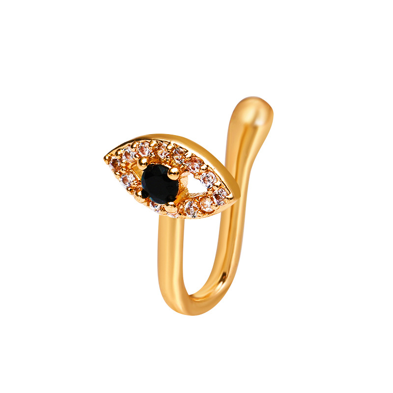 Cross-border new Devil's Eye non-perforated nose clip, European and American fashion micro-inset zircon fake nose ring U-shaped piercing accessory Item Picture