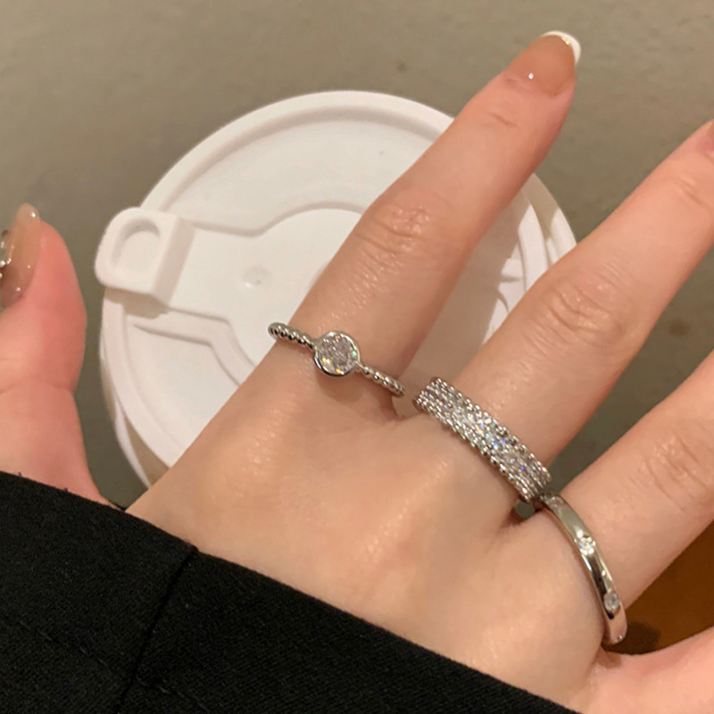 Plain ring zircon individual open ring for women, a niche design, light luxury and simple index finger ring, a high-end and cold style ring Specification drawing
