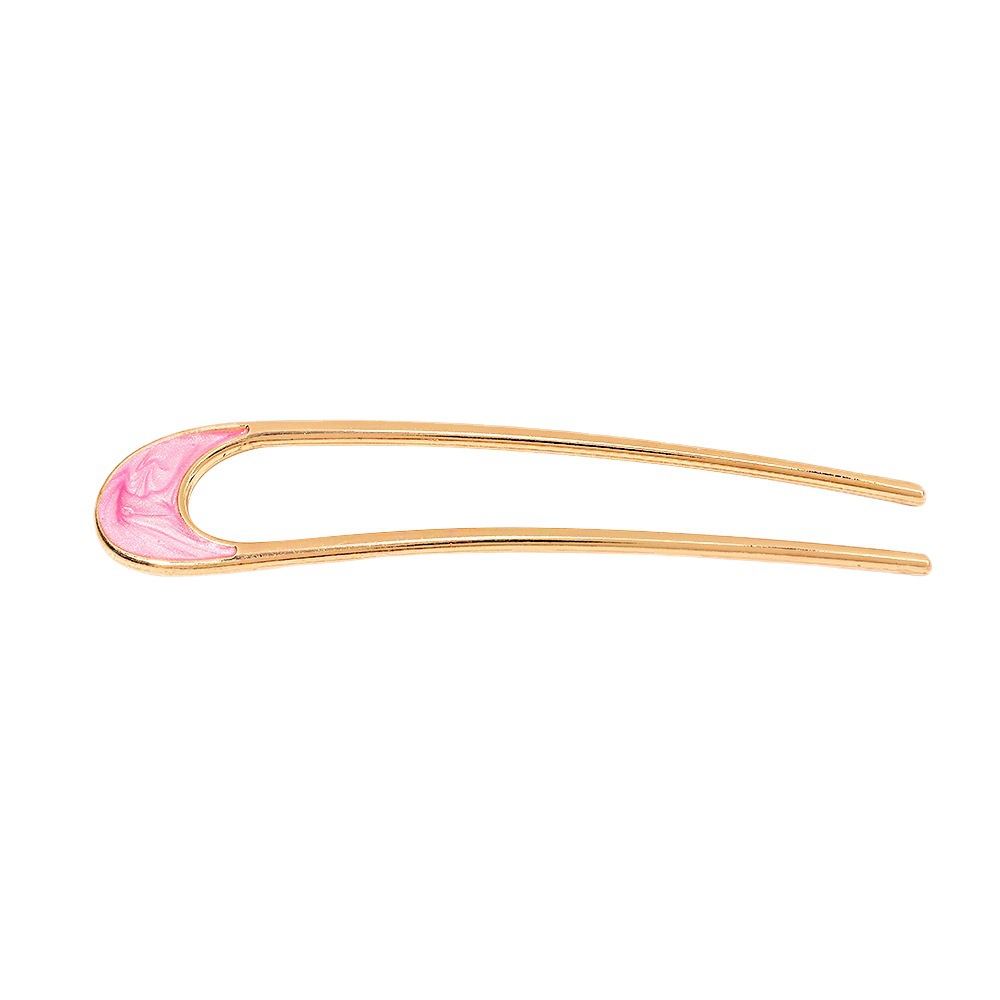 Qiyue ancient-style popular simple metal hairpins, bun hairpins, elegant hair needles, U-shaped alloy hairpins Item Picture
