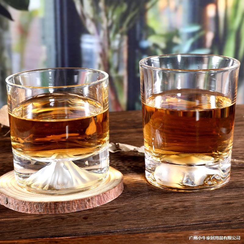Cross-border iceberg bottom glass cup, Japanese creative whisky cup, beverage cup, popular personality thickened mountain iceberg cup details Picture