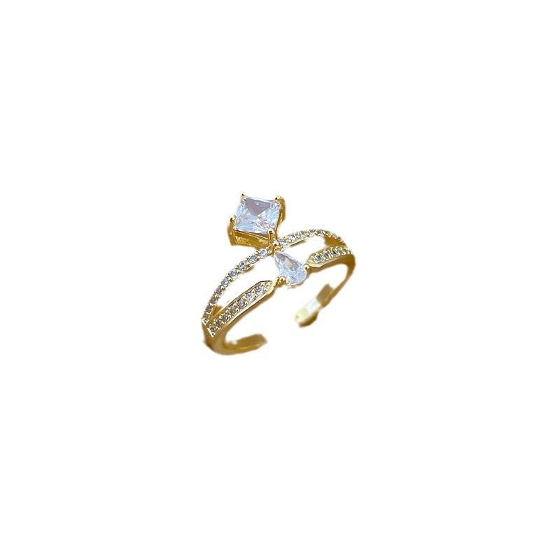 【 Real Gold 】 Crown teardrop wedding ring with adjustable opening, simple jewelry, Japanese-style ring couple rings Item Picture