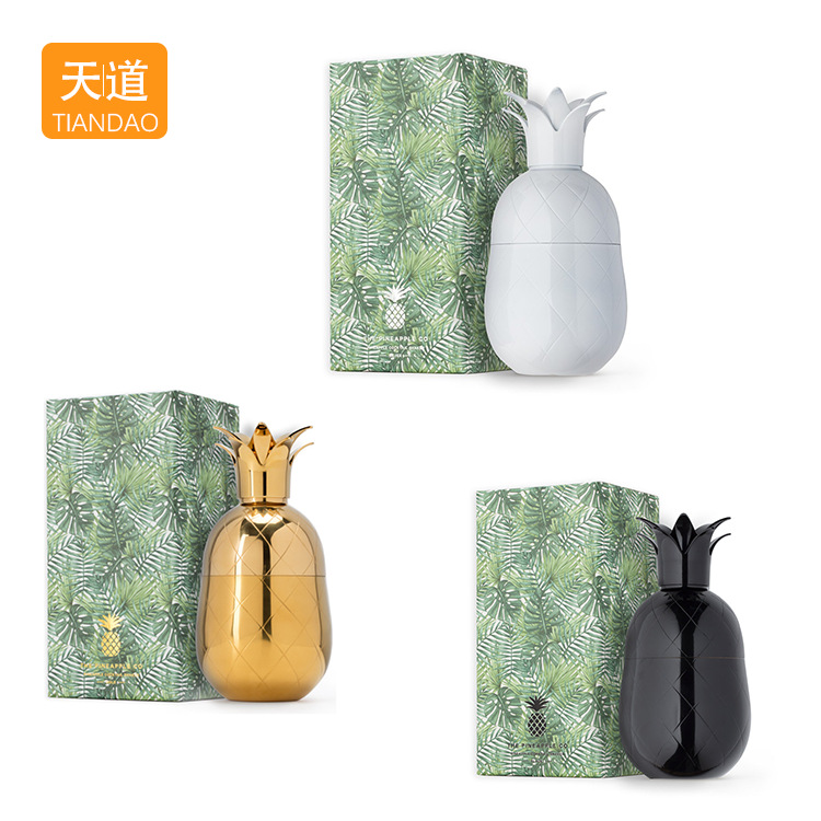 Stainless steel creative pineapple cocktail shaker 500ml bar cocktail shaker Specification drawing