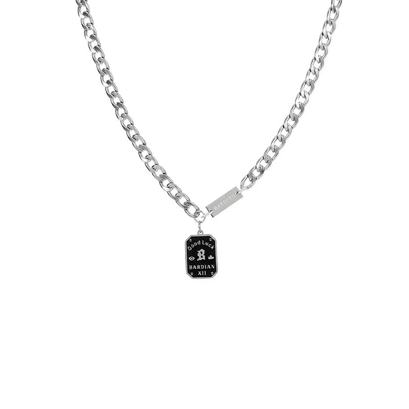 A titanium steel non-fading necklace with a high-end design sense for women, a niche pendant for men, a trendy sweater chain for Instagram hip-hop Item Picture