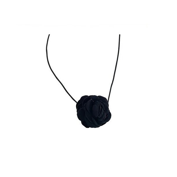 Black camellia necklace for women, choker style, collarbone chain, niche design, neckband and necklace accessories Item Picture