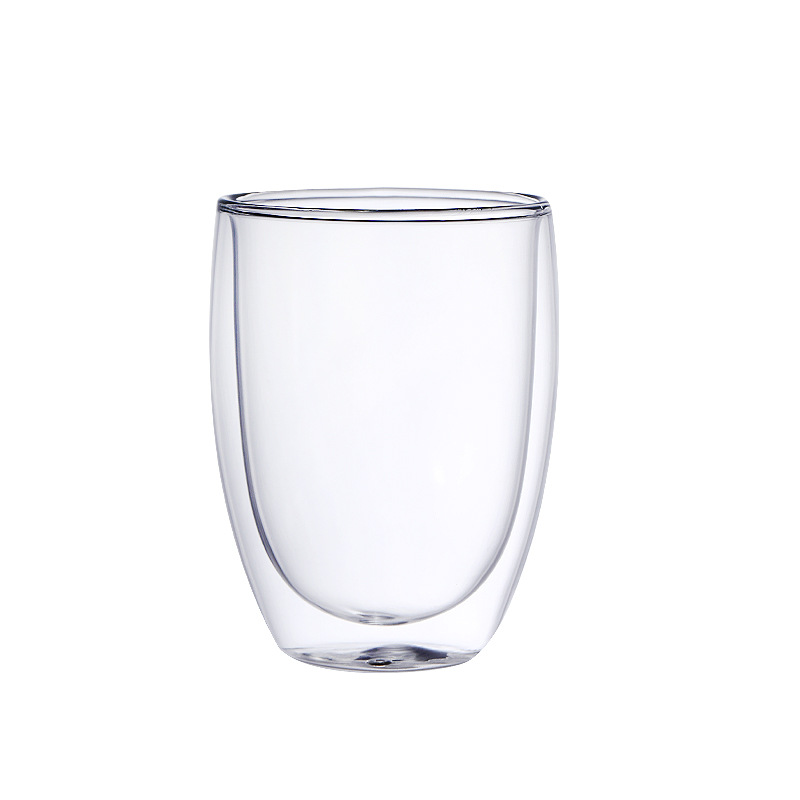 Transparent restaurant juice and milk cups, American latte coffee cups, thickened double-layer glass cups, heat-resistant Item Picture