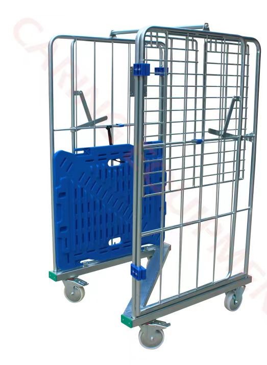Silent electroplated N-shaped bottom logistics trolley with plastic base plate, anti-static delivery, no door and no door available for supply full figure