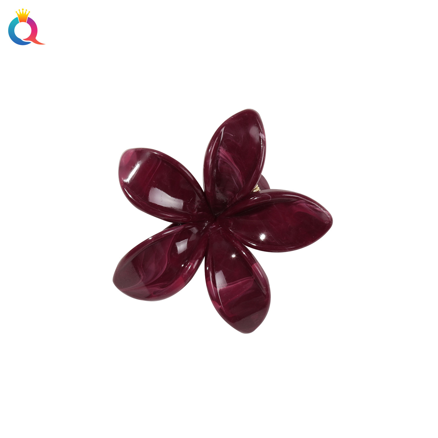 Qiyue Cross-border Marble-patterned frellia Hair Clips, updo hair, flower grab clips for women, high-end duckbill clip hair accessories wholesale Item Picture
