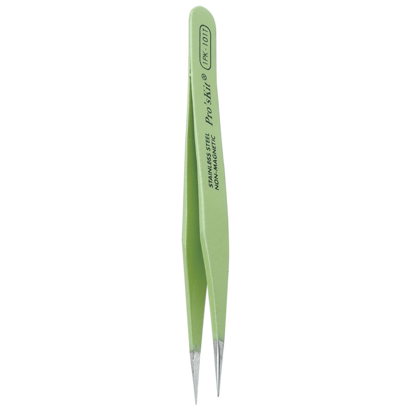 Taiwan Bao 1PK-101T anti-static, insulating and anti-magnetic round-pointed tweezers (120mm) details Picture