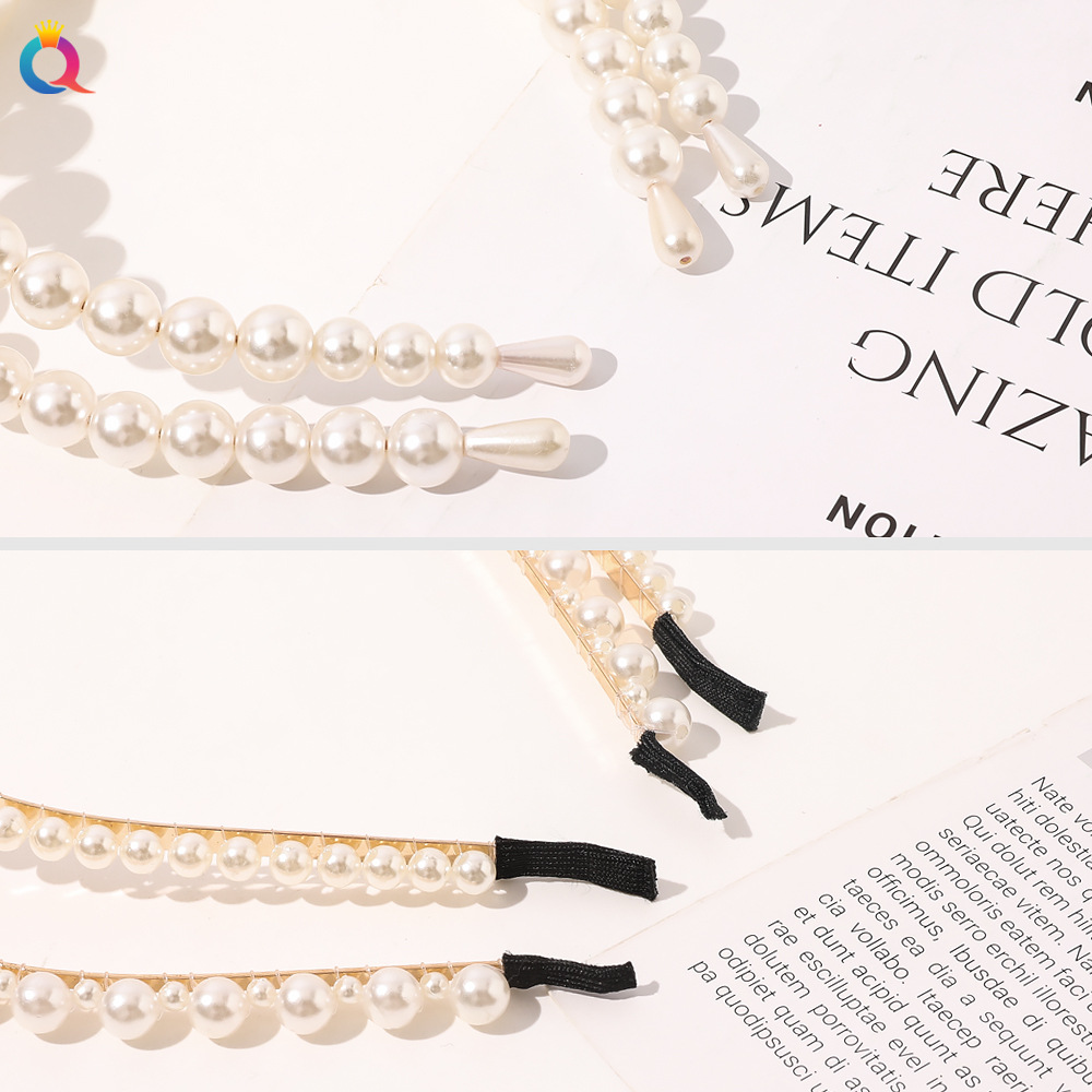 Qiyue's popular forest-themed simple pearl thin hair band is versatile for women. It's a super fairy-like headband when going out. It's a fairy hair accessory and a Korean hair clip Specification drawing