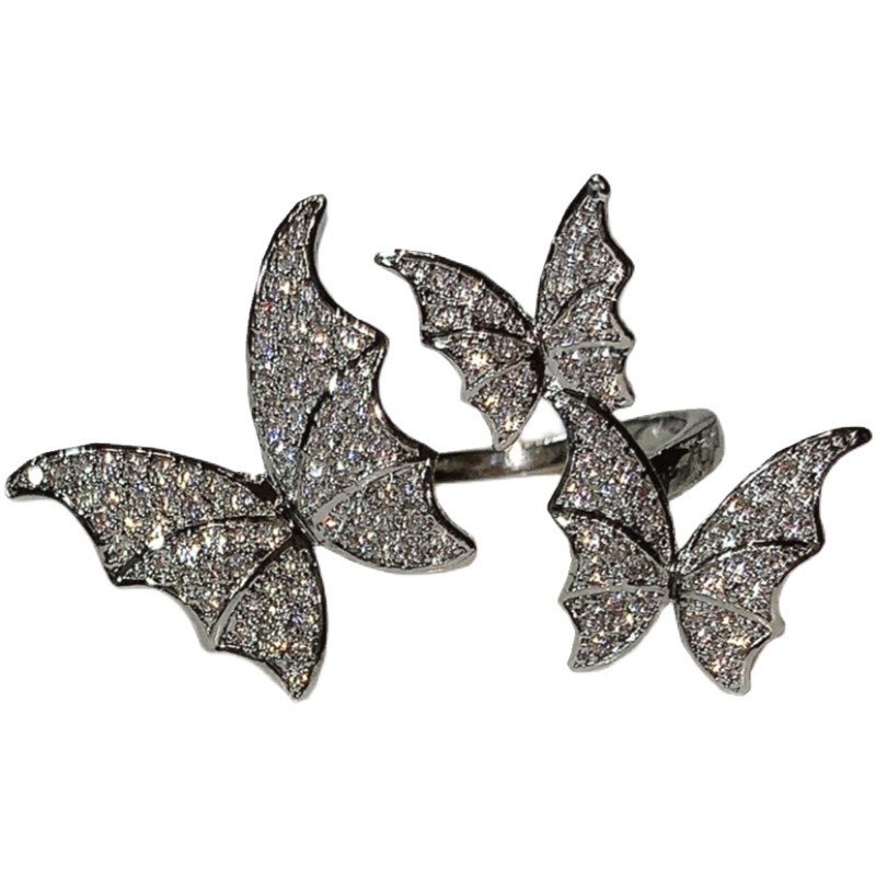 The ins cold and cool three-dimensional butterfly opening ring exudes a sense of luxury and sophistication for women. It is a niche and exquisite stacked food ring Item Picture