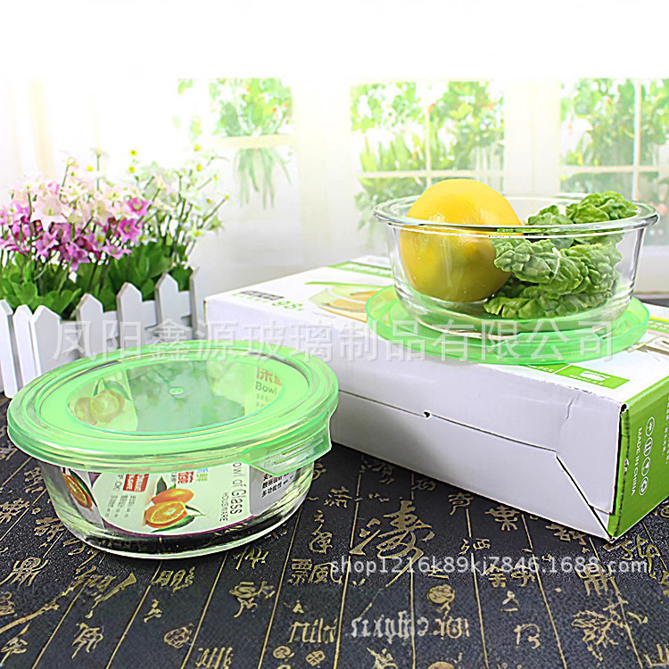 Three-piece glass food storage bowl set, creative covered food storage box, sealed kitchen glass lunch box set, for microwave oven Application Scenario