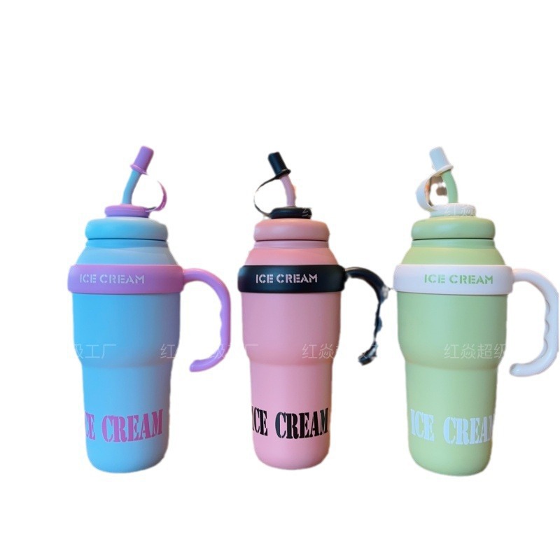 2024 New model for boys and girls, high appearance level insulated cups, children's hand-held sports water bottles, simple and cute with straw cups Item Picture