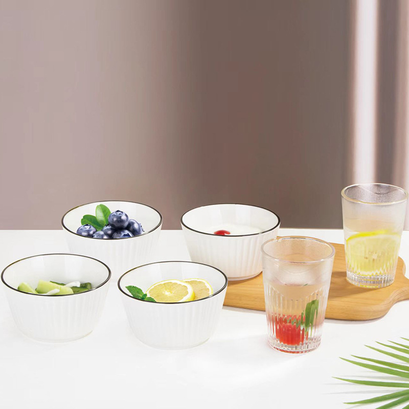 New ceramic tableware, glass cup set, rice bowl, sulfur porcelain cup and bowl, practical small gifts for opening event, jewelry special edition Application Scenario