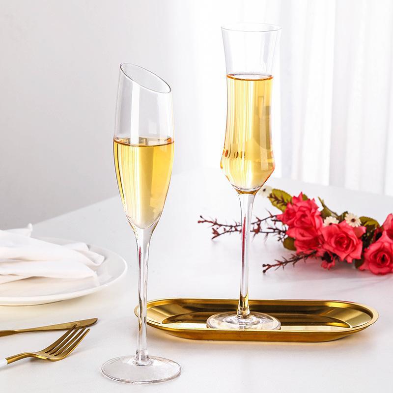 Wholesale of high-end champagne glasses, sparkling wine, tall glass sets, home tulip wine glasses and cocktail glasses details Picture
