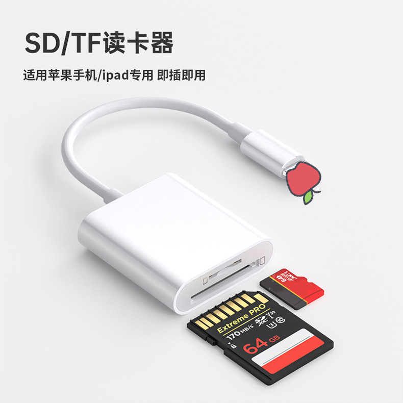 Suitable for iPhone iPad memory card reading camera SD/TF card reader adapter OTG data cable full figure