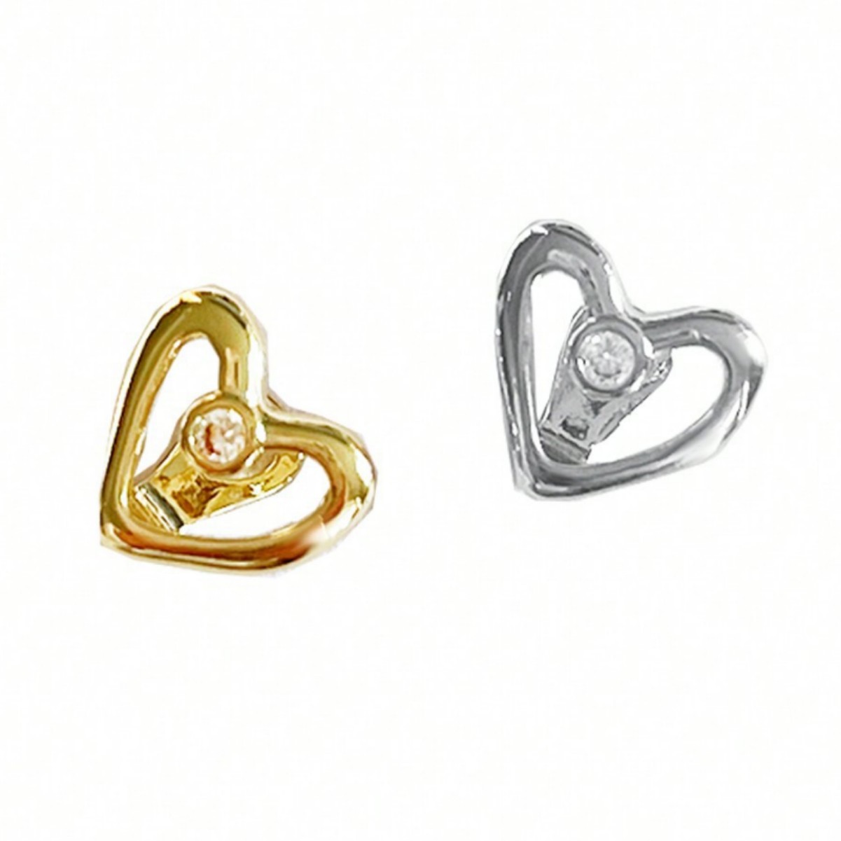 Cross-border love design: Single zircon shaped smooth zircon single braces for couples, suitable for both men and women Application Scenario