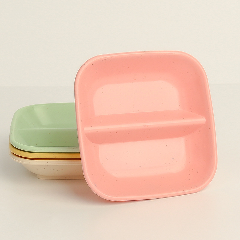 Amazon Japanese wheat straw seasoning dish, restaurant compartments soy sauce, plastic plate, dipping sauce, double-compartment grilled meat flavor dish Application Scenario