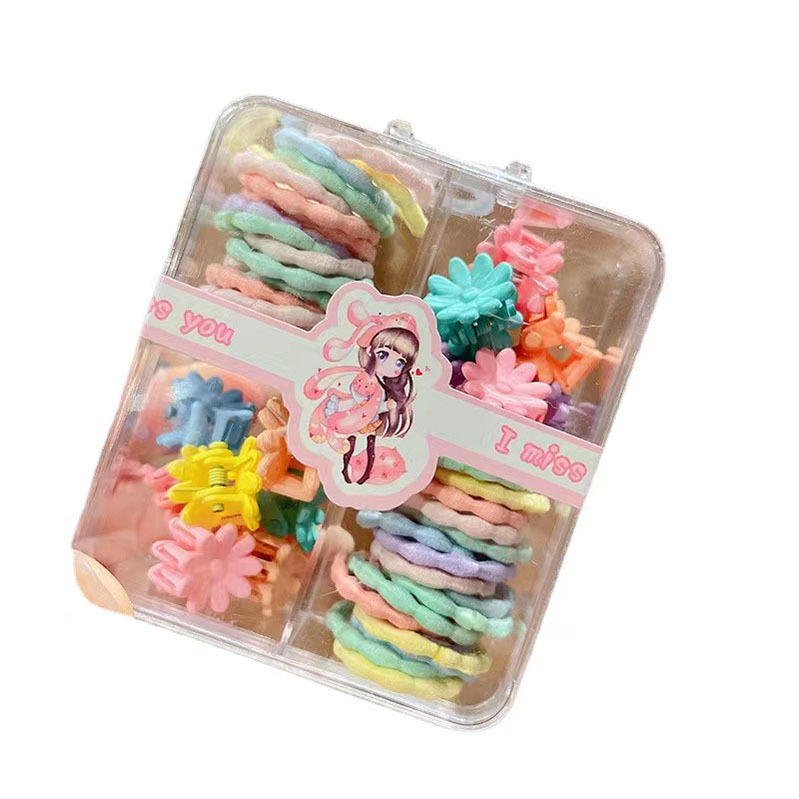 New cartoon children's headwear, seamless hair tie, towel ring 6-piece set, princess hair band, hair clip and hair accessory Item Picture