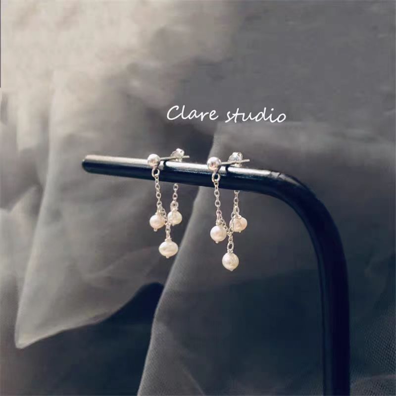 Sweet and gentle, pearl rear stud earrings 2025 new style, versatile and niche design sense earrings and earrings details Picture