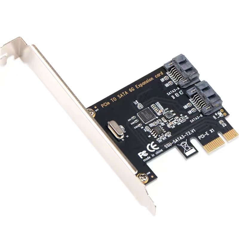 PCI-E to sata3.0 expansion card, 4-port or 6-port 6Gbps adapter card, black Synology NAS hard drive expansion card Item Picture