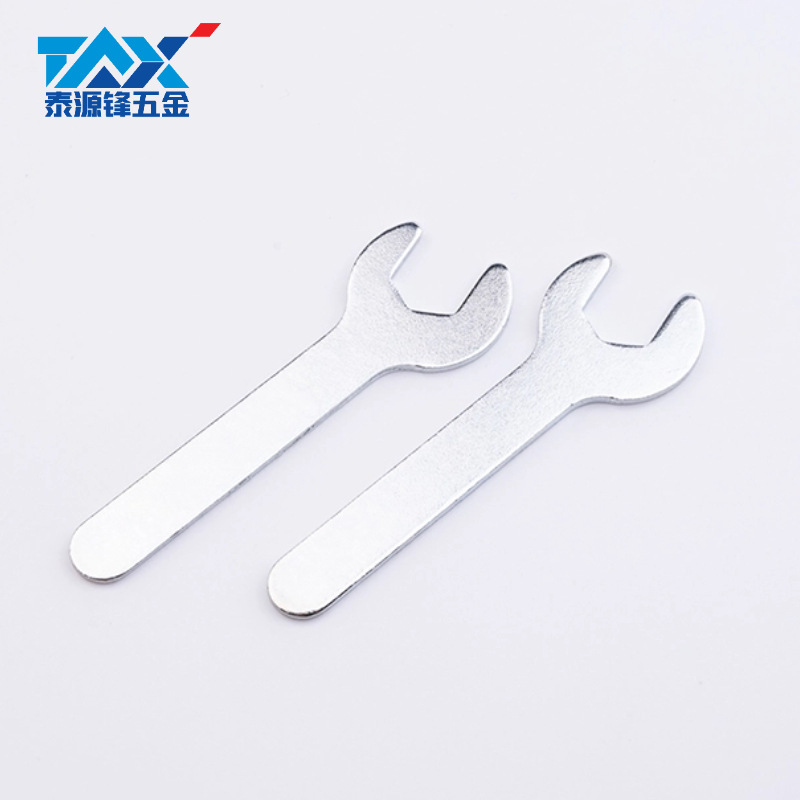 Wholesale furniture cabinet iron sheet galvanized open-end wrench, disposable simple single-head M10 open-end wrench tool Specification drawing