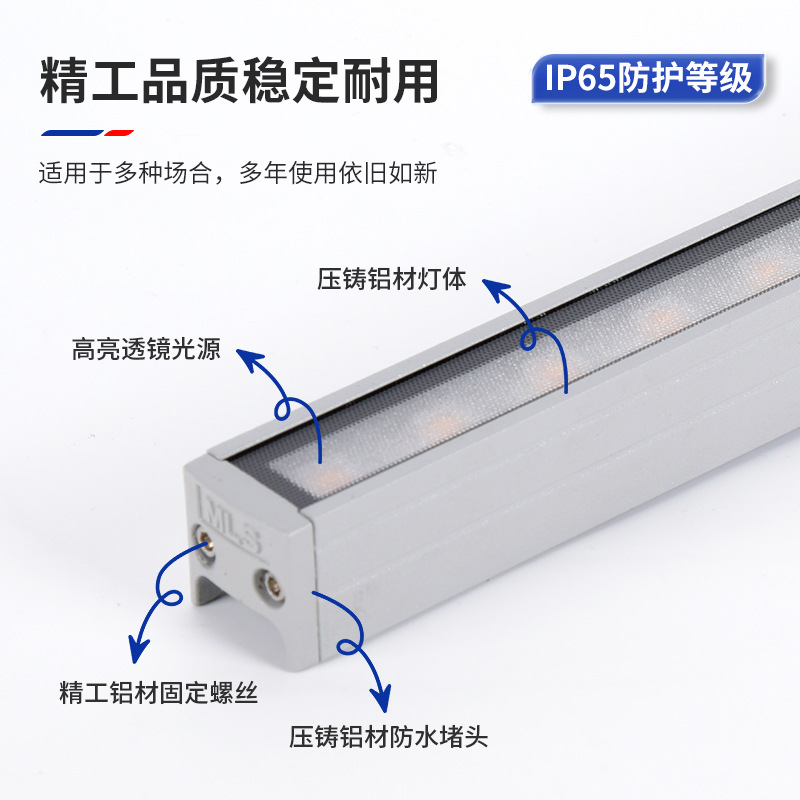 Wholesale of LED strip lights, outdoor waterproof wall-washing lights, engineering Bridges, residential areas, building exterior lighting lights, contour lights details Picture