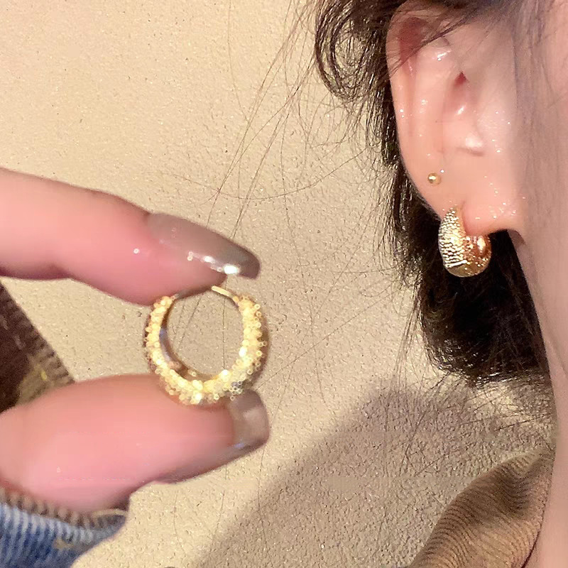 Metal cold frosted earring earrings, a new 2025 bestseller with a high-end feel, unique and stylish earrings for girls Application Scenario
