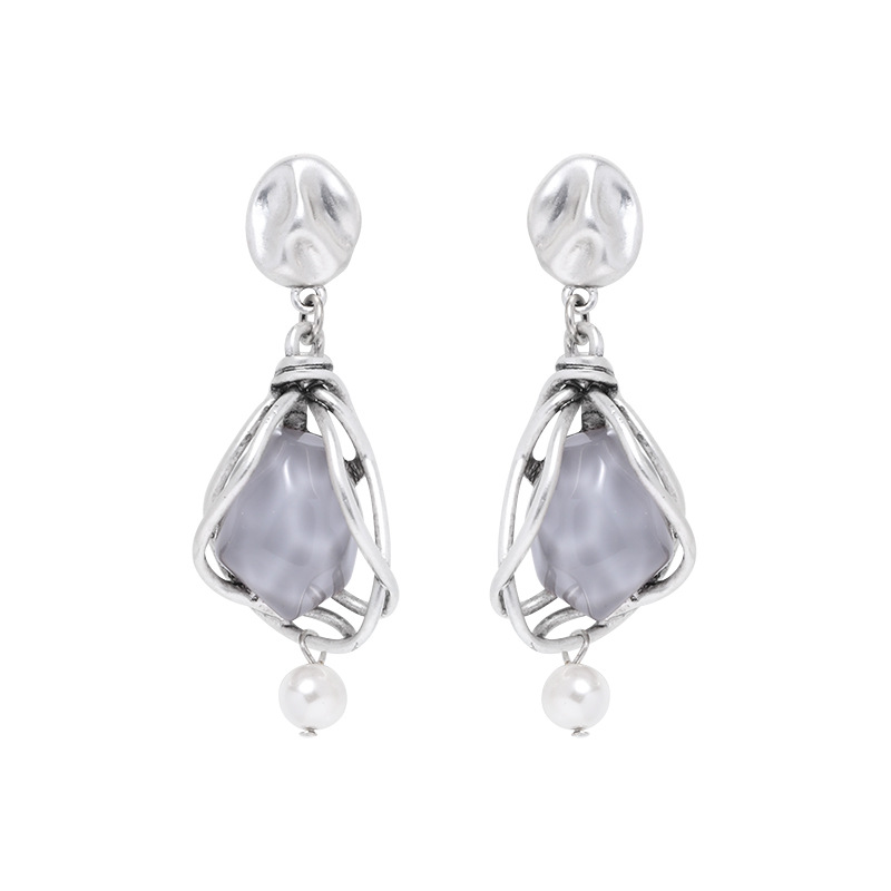 Simple water drop pendant earrings, light luxury and high-end zircon earrings, new ins Korean style original earrings for women Item Picture