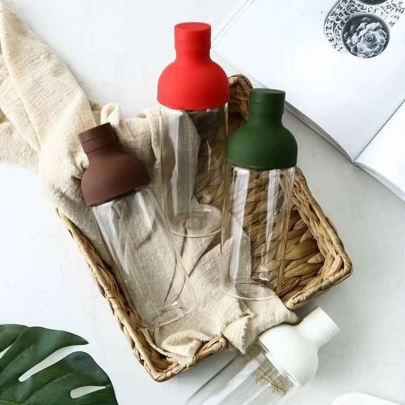 Cold brew coffee pot, cold and hot resistant flower tea glass bottle, household cold brew cup, fruit tea cold brew bottle, ice drip coffee utensils full figure