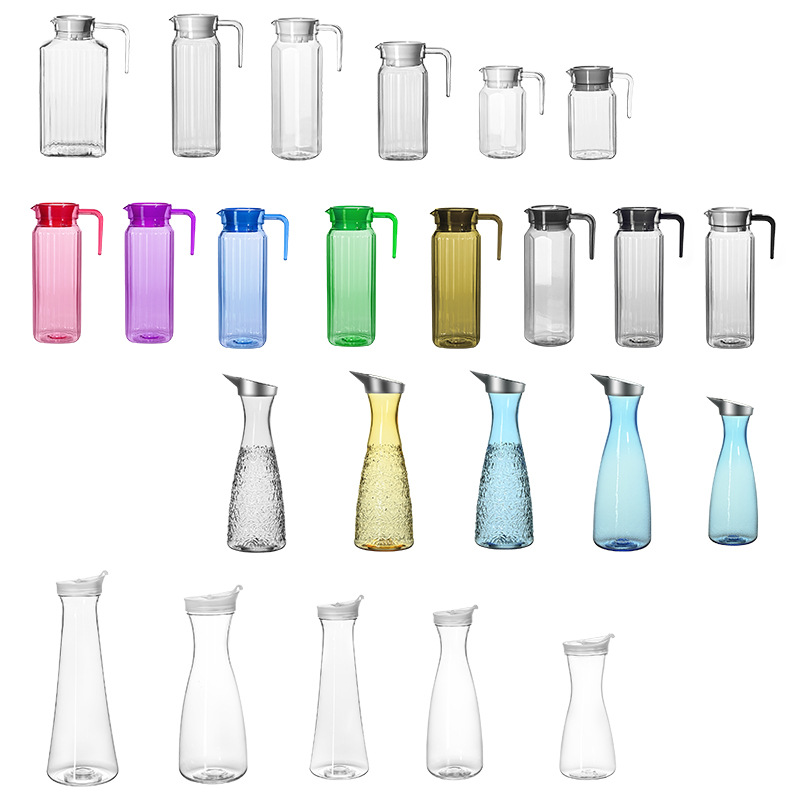 PC acrylic teapot, plastic water bottle, commercial juice pot, high-temperature resistant restaurant and hotel teapot, bar decanter Item Picture