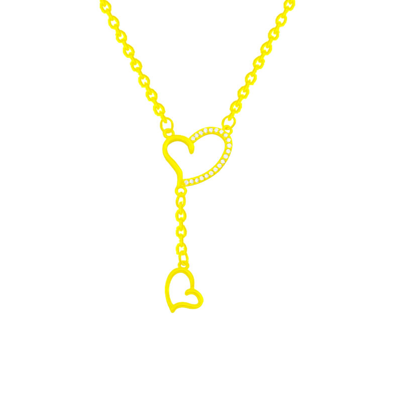 Sweet love heart-shaped necklace for women, light luxury and high-end feel, collarbone chain design sense, heart-shaped pendant neck chain, titanium steel jewelry Item Picture