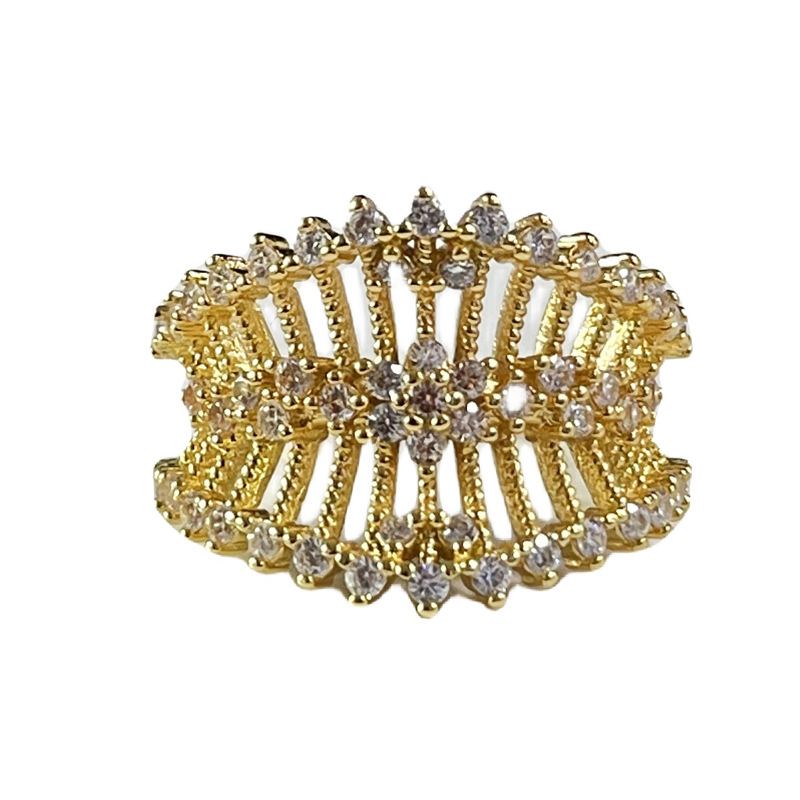 Retro hollowed-out medieval court-style Baroque European and American high-end ring, feminine charm, lace adjustable ring trend Item Picture