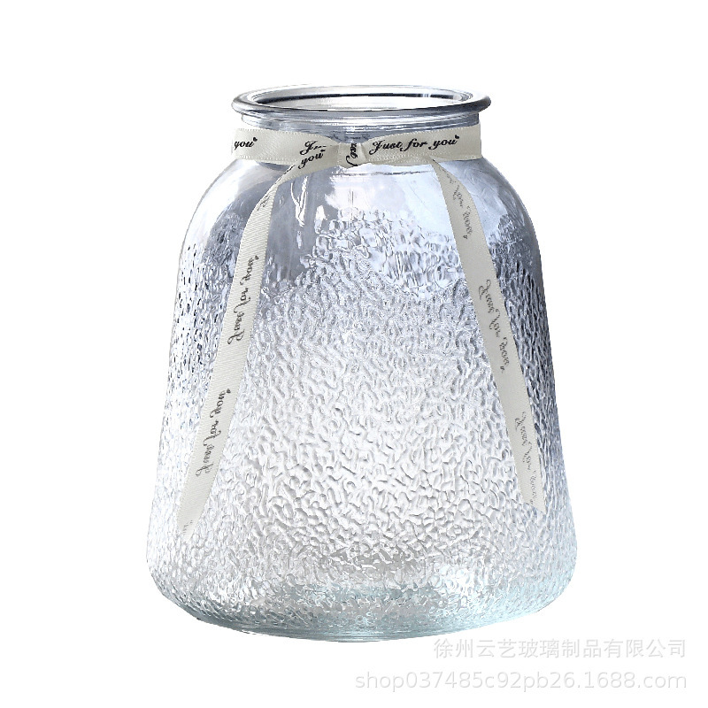 Garden glass vase, transparent water-grown living room decoration, fresh flower vase, simple lucky bamboo dried vase, fresh and small Item Picture