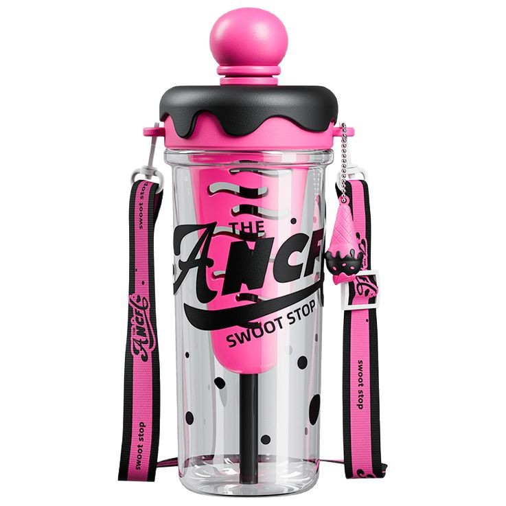 High-appearation-level portable backpack tea and water separation tea cup, large-capacity straw plastic cup, sports water bottle for girls Item Picture