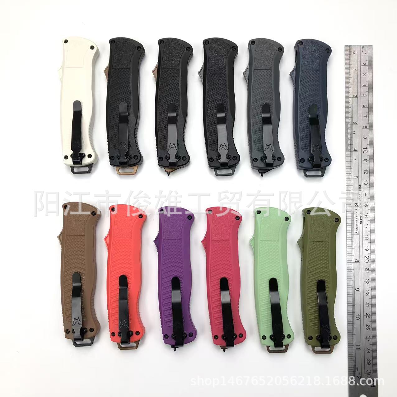 Butterfly OTF knife, a portable outdoor tactical equipment accessory with a fiberglass and nylon handle, is selling well across the border Specification drawing