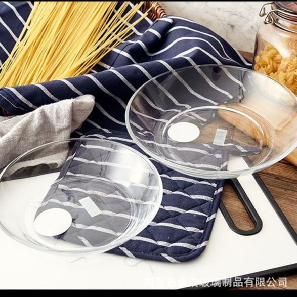 Tempered glass plates, heat-resistant microwave tableware, household vegetable plates, transparent glass baking trays, light and fresh