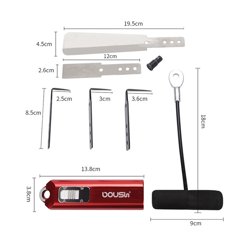 Wholesale of dual-purpose tool sets for car windshield disassembly and assembly, including scrapers and glue trimmers. Quick-change tool sets details Picture
