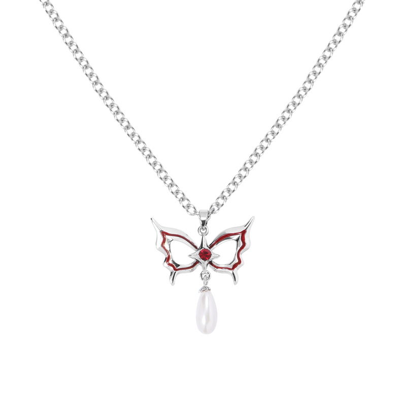 Fashionable butterfly mask accessory necklace, high-end and niche design, new collarbone chain, original and elegant pendant for women Item Picture