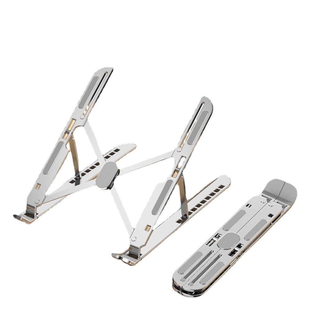 Desktop aluminum alloy laptop stand, height-increasing folding portable heat dissipation, suitable for office use, MacBook stand Item Picture