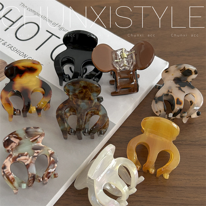 High ponytail acetate small clip fixing wonder, simple anti-sagging hairpin, girlish and high-end hair clip at the back of the head Specification drawing