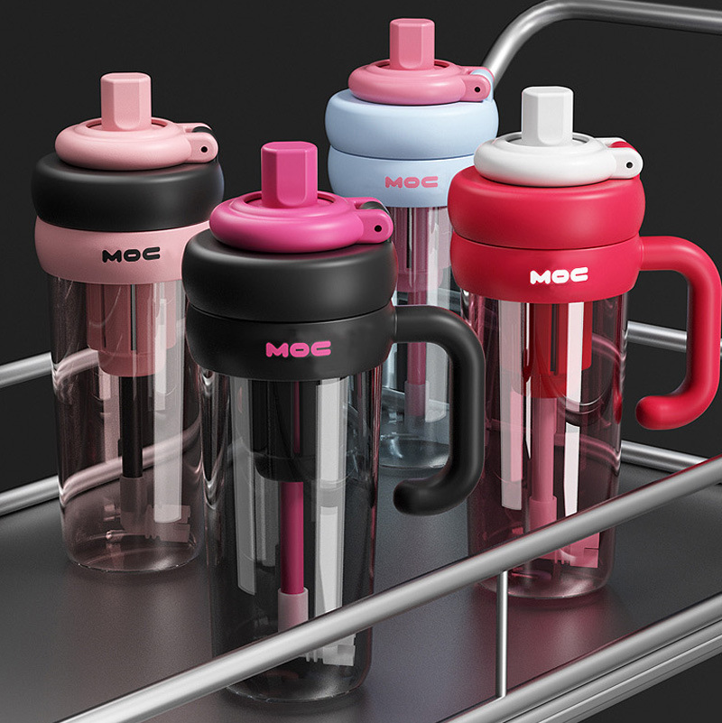2025 Giant Ice King Simple Student Girl, Large capacity, High appearance Level water Cup, tea strainer, Portable handle, Straw cup full figure