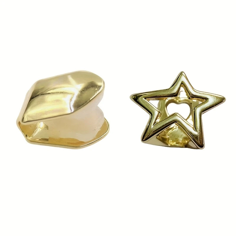 hiphopgrill, a cross-border niche design with a hollowed-out five-pointed star dental crown from Europe and America, is a hip-hop and simple star-shaped dental accessory Specification drawing