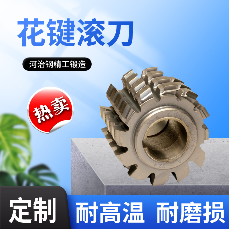 Rectangular spline hob - 10-key spline hob, Heye 6542 high-speed steel material - coated hob Specification drawing