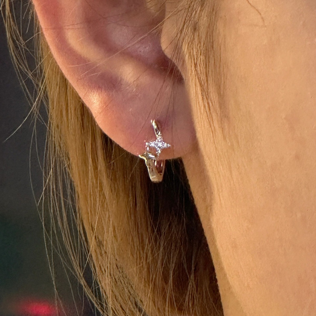 Four-pointed star diamond-encrusted ear rings s925 silver needle 2025 new niche design earrings Layered ear buckle earrings for women details Picture