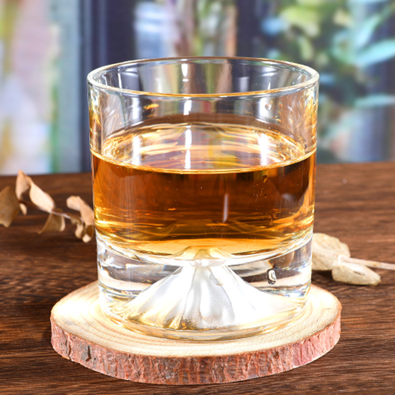 Cross-border iceberg bottom glass cup, Japanese creative whisky cup, beverage cup, popular personality thickened mountain iceberg cup full figure