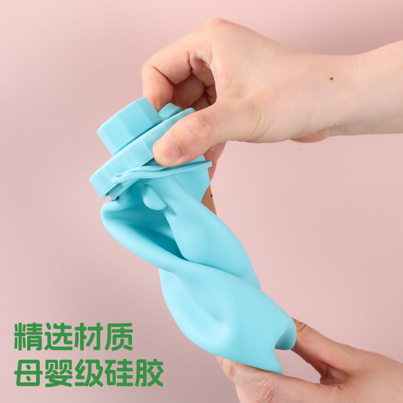 New folding water bottle for outdoor children's cute Kapi Barati hand silicone sports water bottle Application Scenario