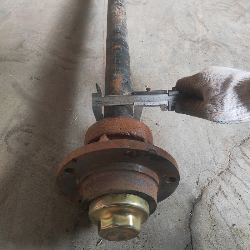 Four-hole, five-hole and six-hole steel rims, complete sets of axle, flatbed trailer and forklift axles, axle heads and through axles details Picture