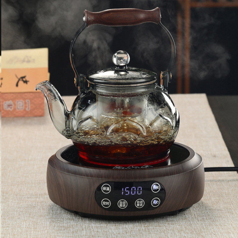 Glass steaming and boiling teapot, electric ceramic stove, tea boiling ware, kettle, white tea household tea sets, small health-preserving tea boiling stove set details Picture